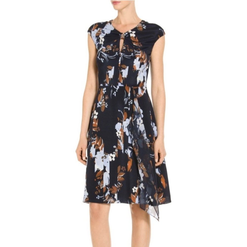 St. John Floral Silk Dress Size 12